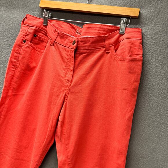 Boden Jeans Womens 12 (36x27 ACTUAL) Orange Denim Ankle Zip Skimmer Coastal - Picture 7 of 10